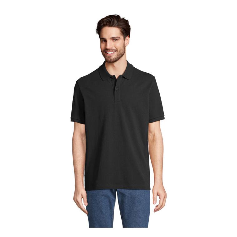 Tricou Polo bumbac organic 210 g PEGASE Negru