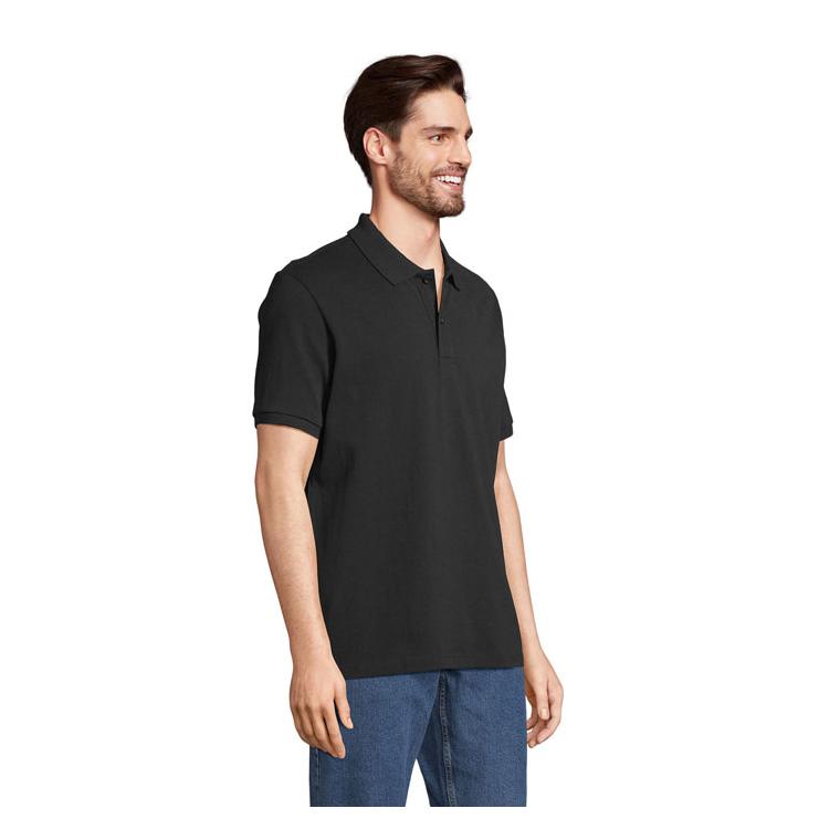 Tricou Polo bumbac organic 210 g PEGASE Negru L