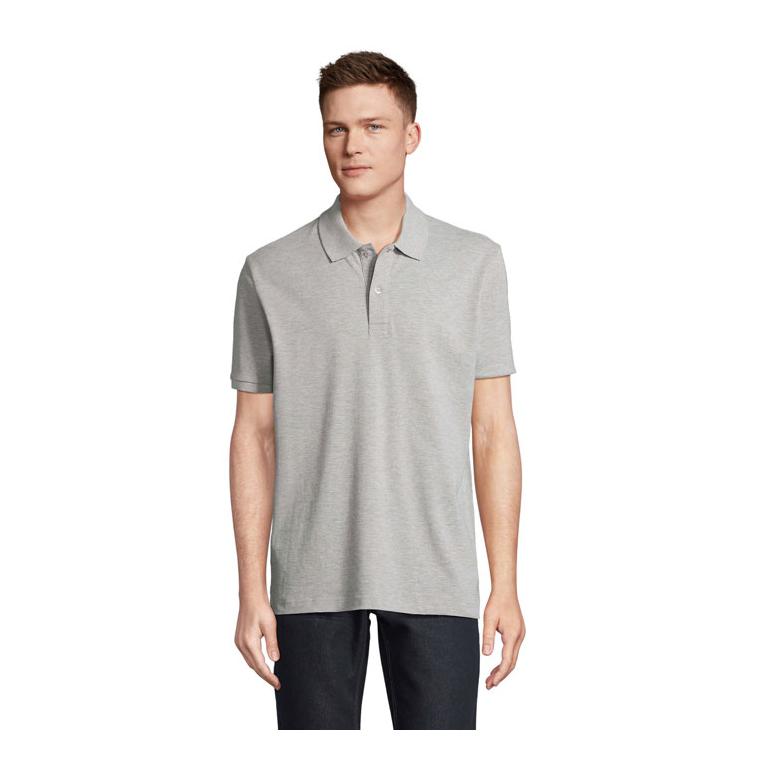 Tricou Polo bumbac organic 210 g PEGASE Gri melange