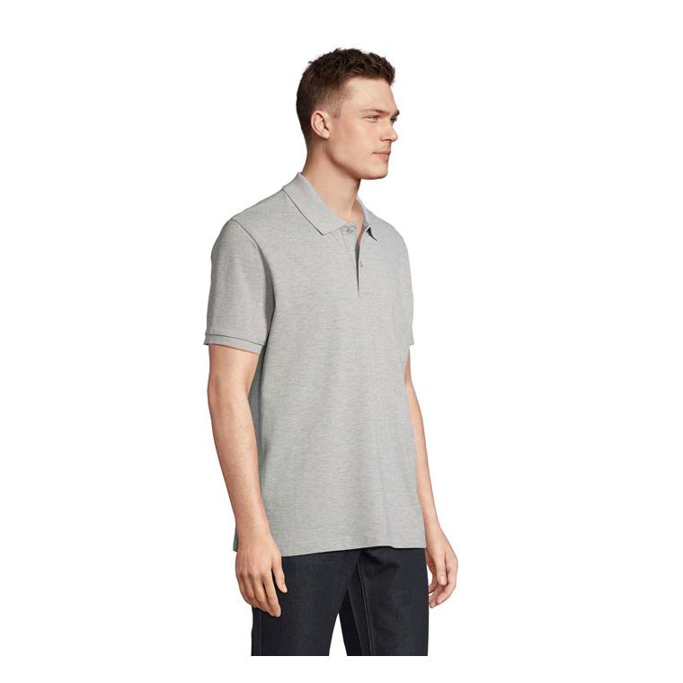 Tricou Polo bumbac organic 210 g PEGASE Gri melange M