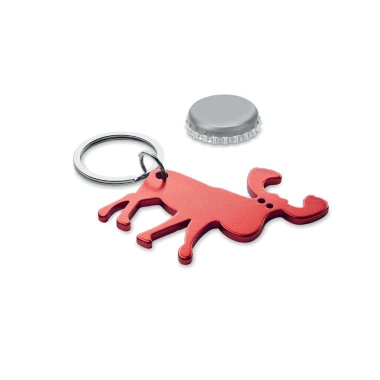 Breloc din aluminiu reciclat BOTTLE POPPER Roșu