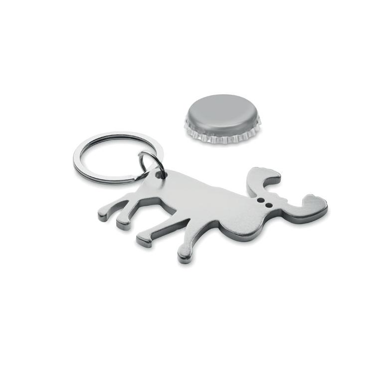 Breloc din aluminiu reciclat BOTTLE POPPER Argintiu mat