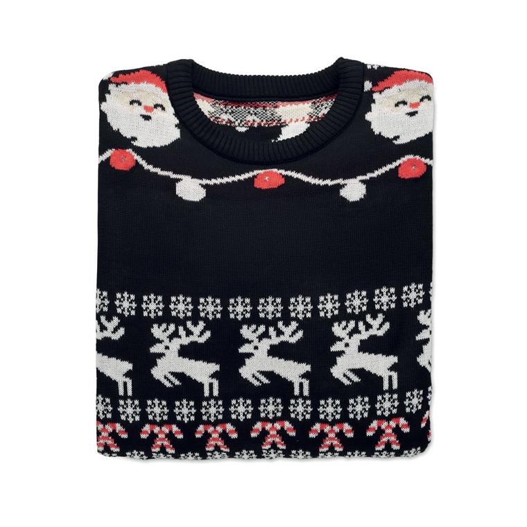 Pulover LED  Crăciun L/XL SHAMIS LARGE Negru