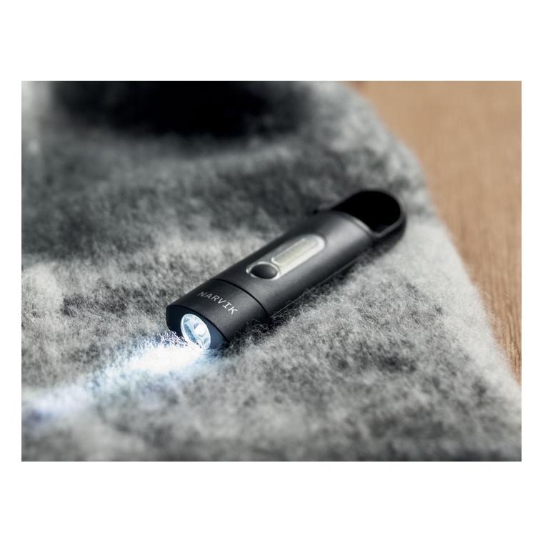 Lanternă COB de buzunar BLUZ Negru