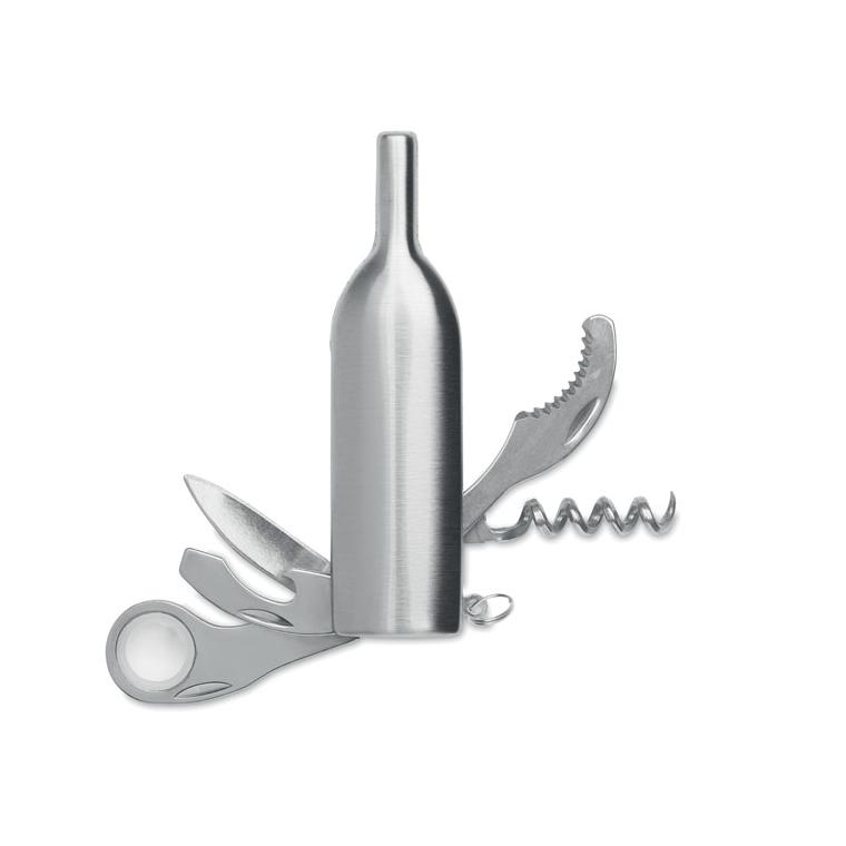 Cuțit  buzunar multifuncționa MULTIVINO Argintiu mat