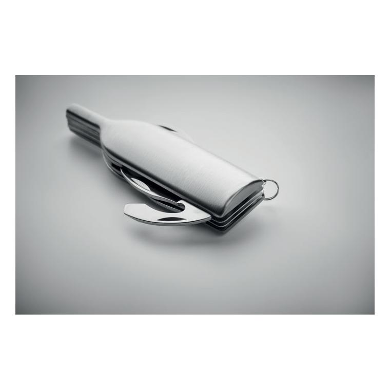 Cuțit  buzunar multifuncționa MULTIVINO Argintiu mat