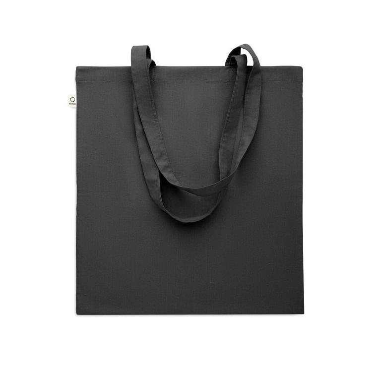 Sacosă din bumbac reciclat VIVEKA COLOUR Negru