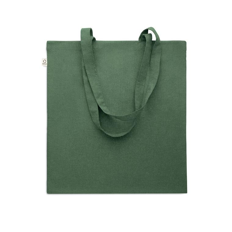 Sacosă din bumbac reciclat VIVEKA COLOUR Verde Inchis