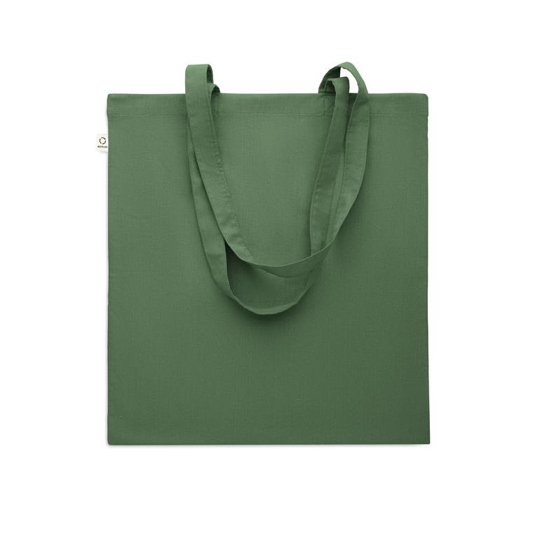 Sacosă din bumbac reciclat VIVEKA COLOUR Verde Inchis