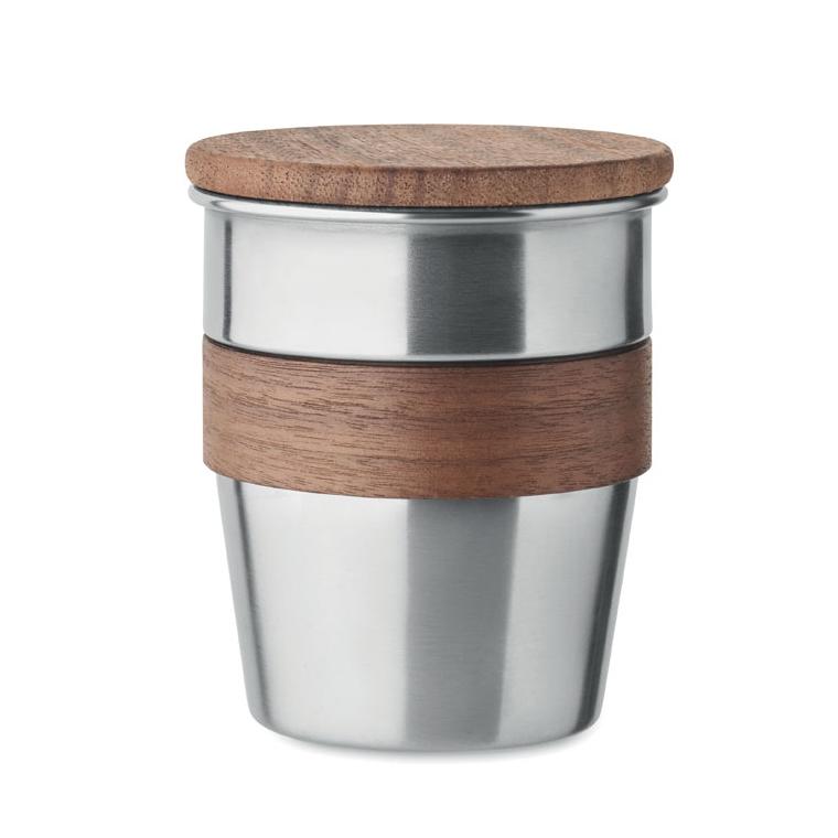 Pahar un singur perete 350 ml WALNUT Argintiu mat