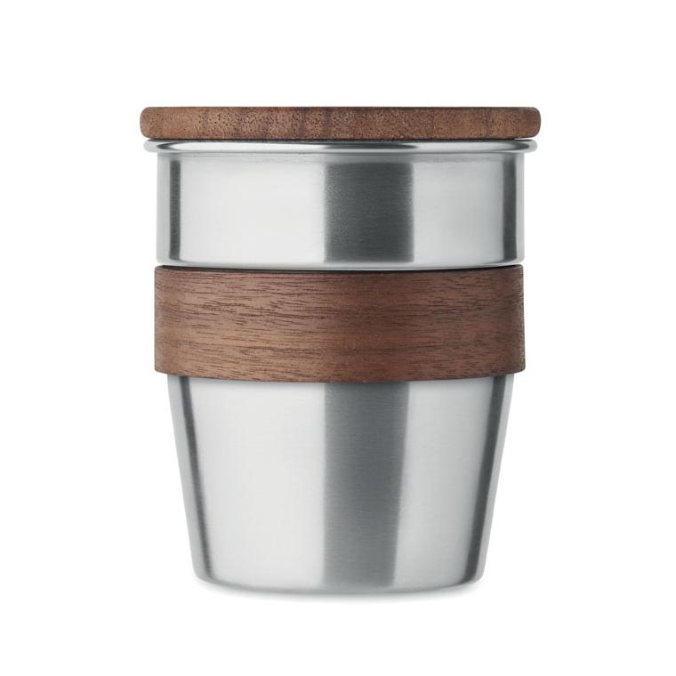 Pahar un singur perete 350 ml WALNUT Argintiu mat