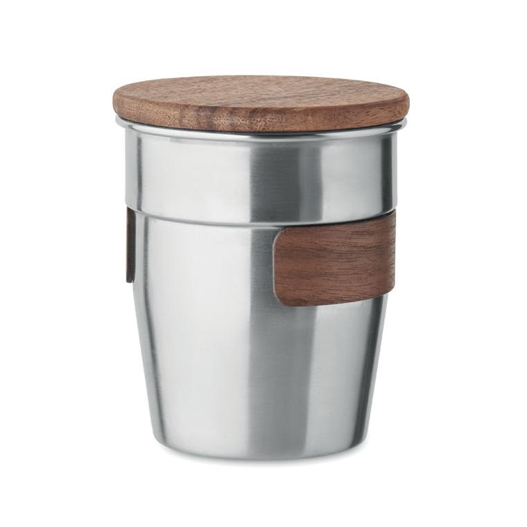 Pahar un singur perete 350 ml WALNUT Argintiu mat