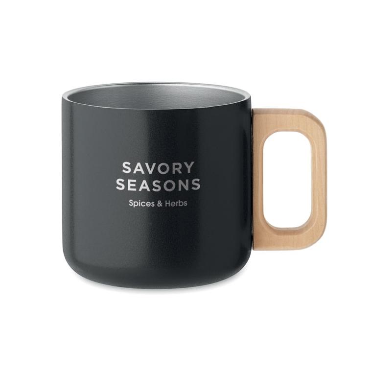 Cană cu perete dublu 350 ml ACERO Negru