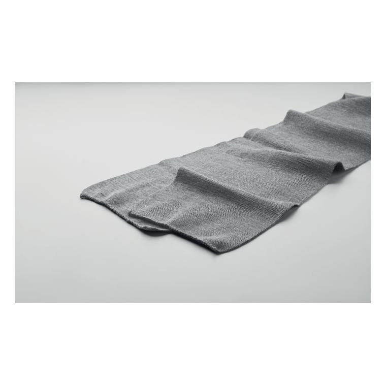 Eșarfă din poliester RPET RAFY Alb/Gri