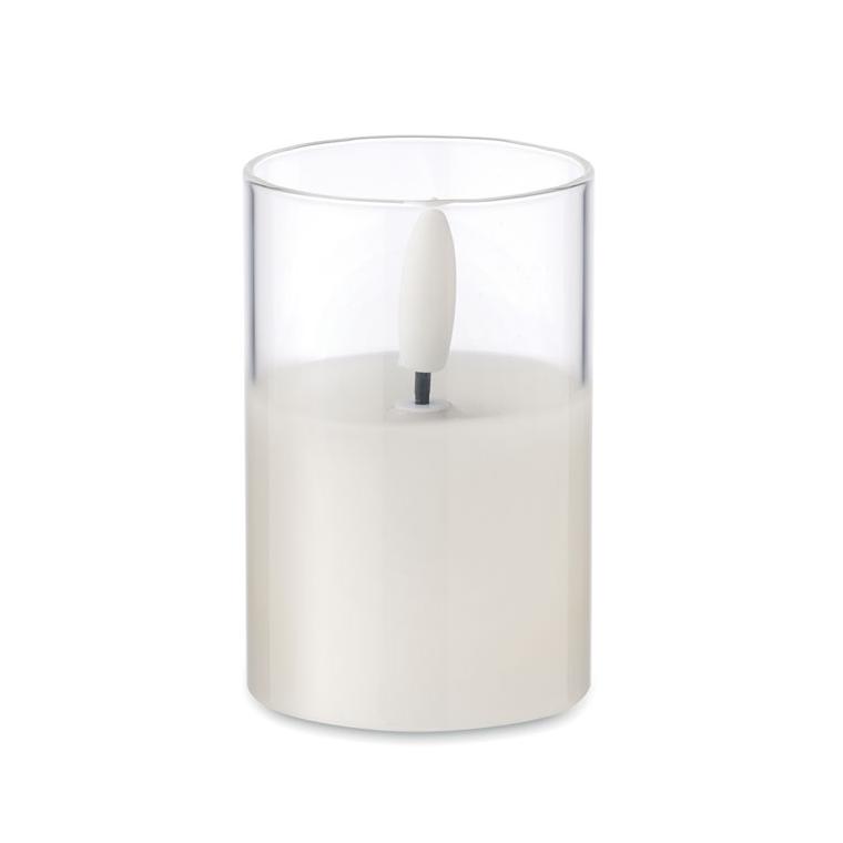 Lumânare LED în suport sticlă XANDLE Alb