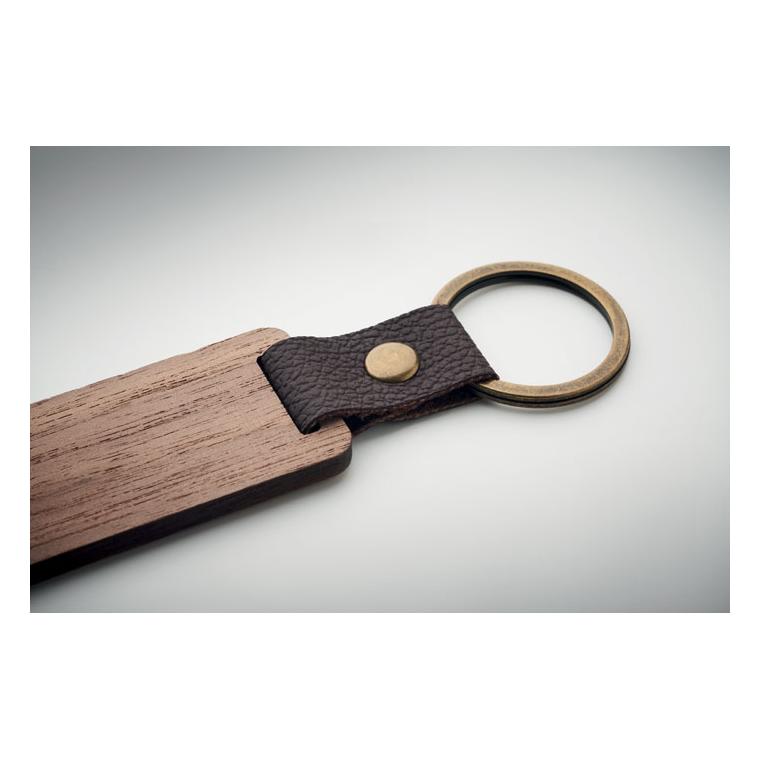 Breloc din nuc și PU NAWKEY Natur