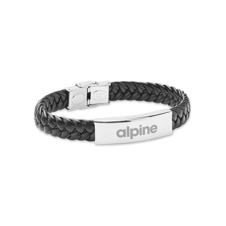 Brățară împletită piele falsă FAULET Negru