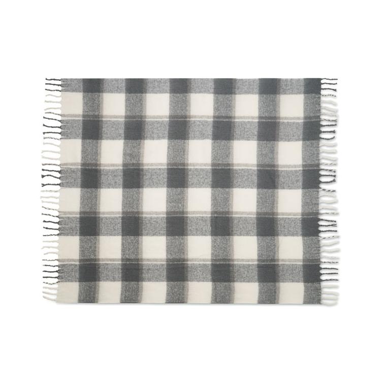 Pătură de mohair în carouri QUET Gri
