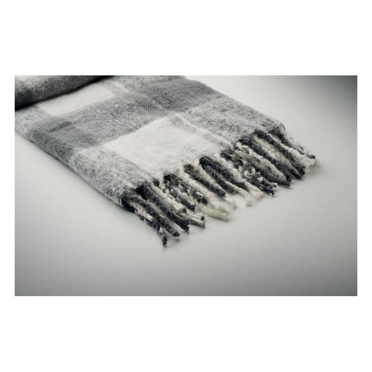 Pătură de mohair în carouri QUET Gri