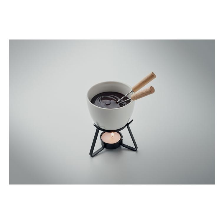 Set de fondue ceramică, 240 ml KASE Alb