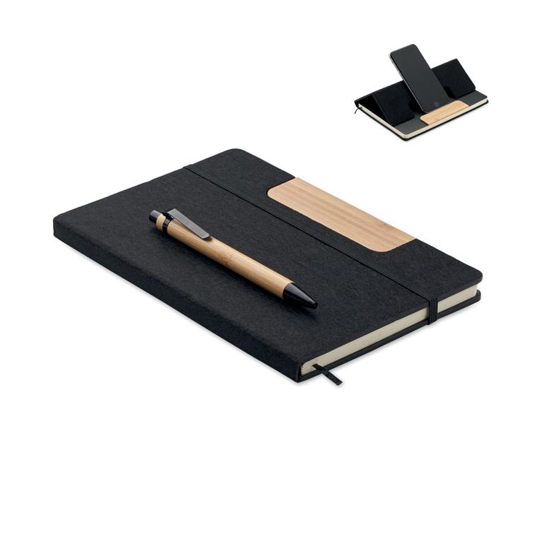 Set de notebook-uri A5 RPET NOTEMIX Negru