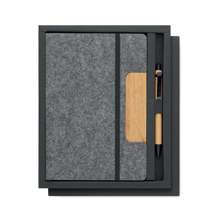 Set de notebook-uri A5 RPET NOTEMIX Gri închis