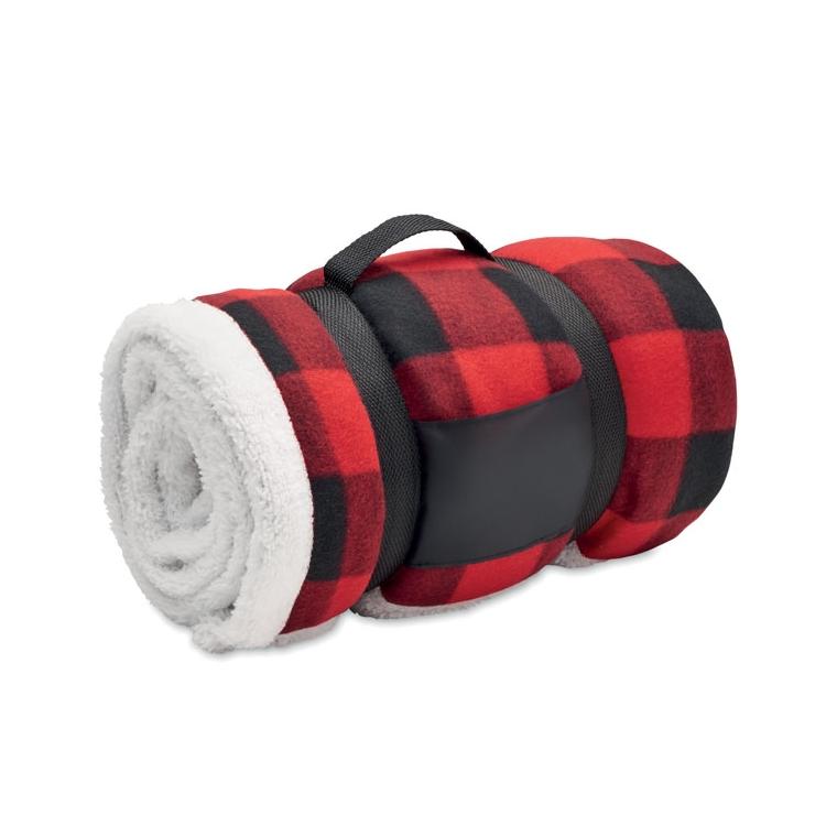 Pătură sherpa fleece RPET SHERMATT Roșu