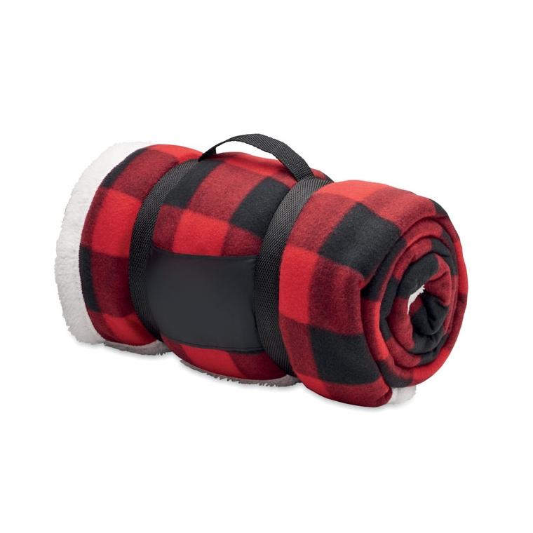 Pătură sherpa fleece RPET SHERMATT Roșu