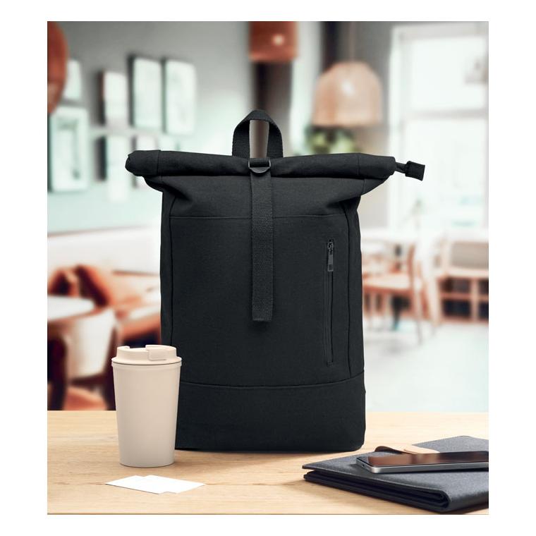 Rucsac laptop 15 inch Rolltop KOPER ROLL Negru