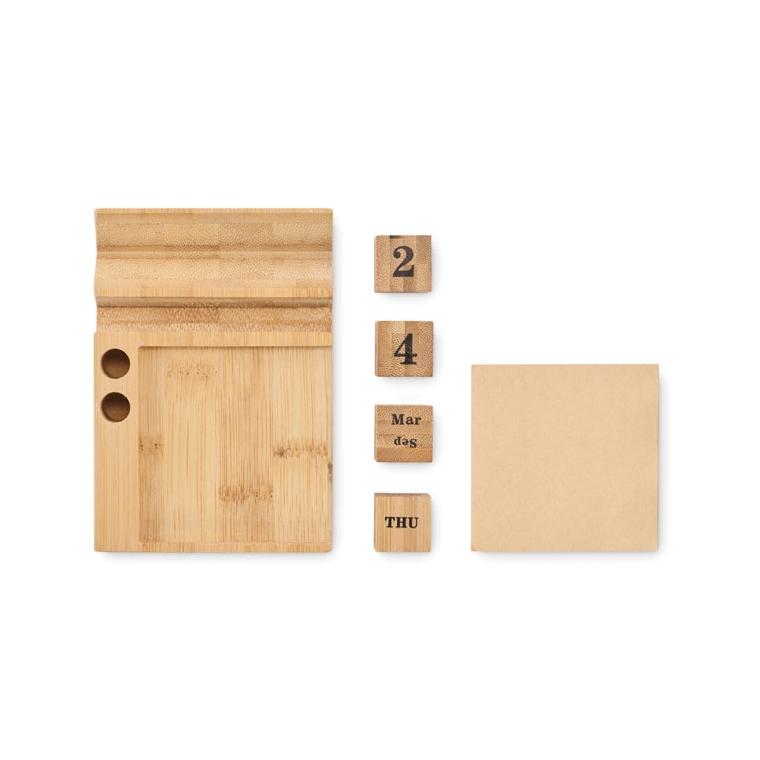 Calendar birou din bambus BOOTOP Natur