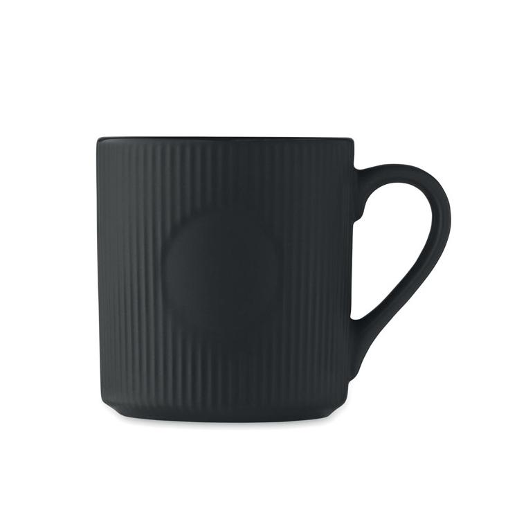 Cană ceramică mată cu nervuri 340 ml RIBMUG Negru