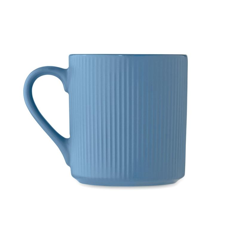Cană ceramică mată cu nervuri 340 ml RIBMUG Albastru