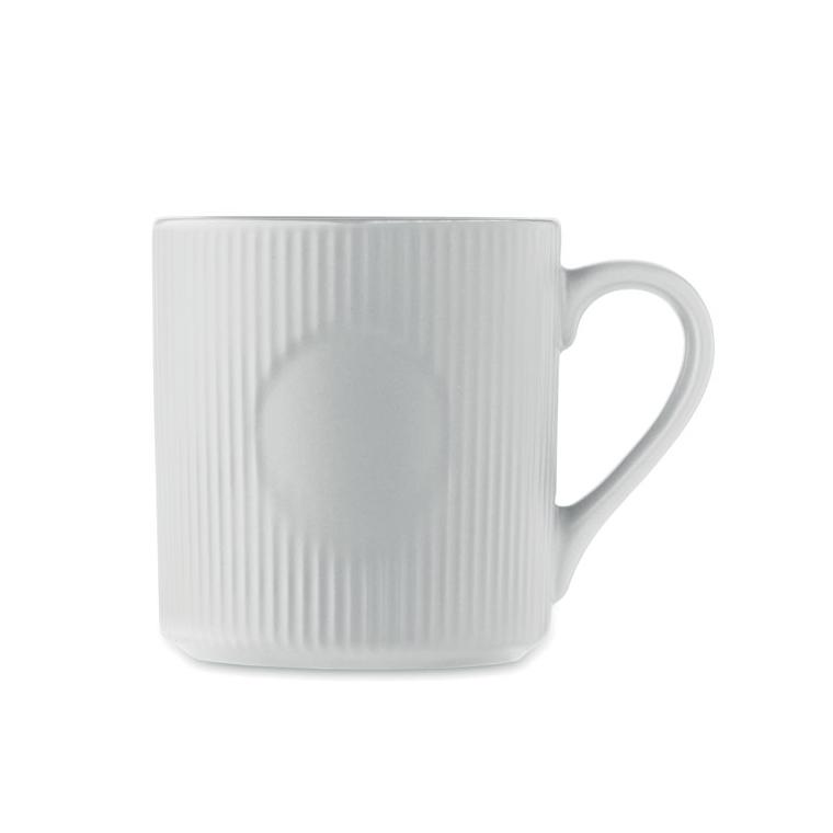 Cană ceramică mată cu nervuri 340 ml RIBMUG Alb