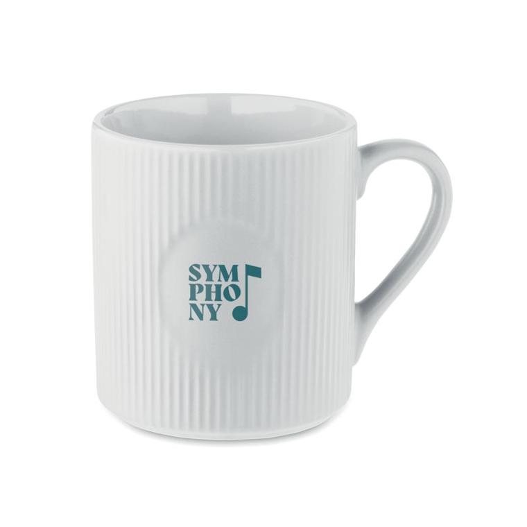 Cană ceramică mată cu nervuri 340 ml RIBMUG Alb