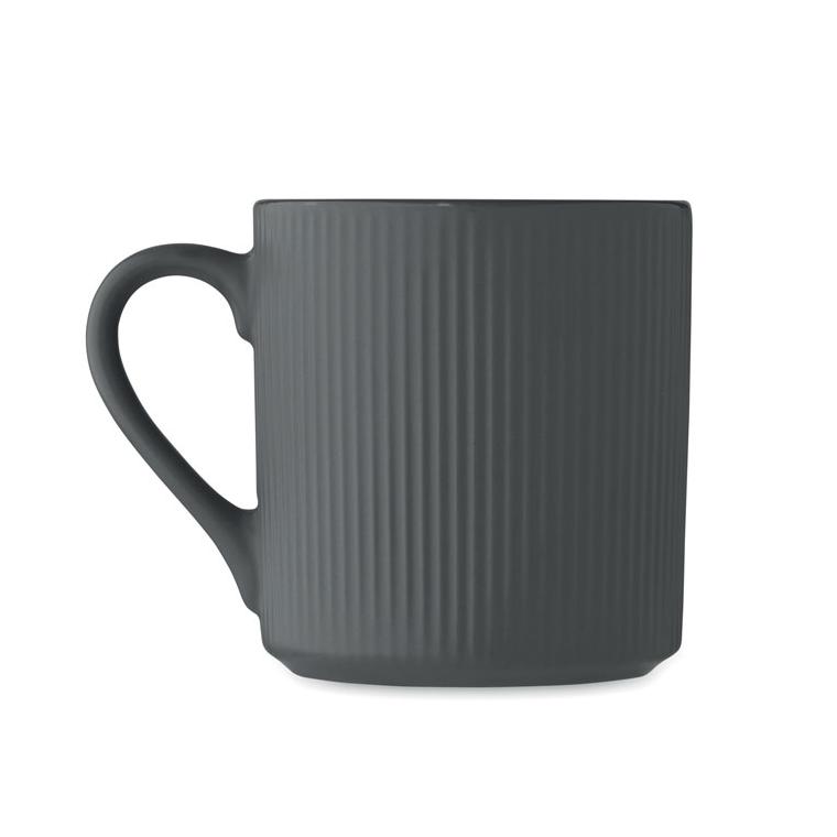 Cană ceramică mată cu nervuri 340 ml RIBMUG Gri închis
