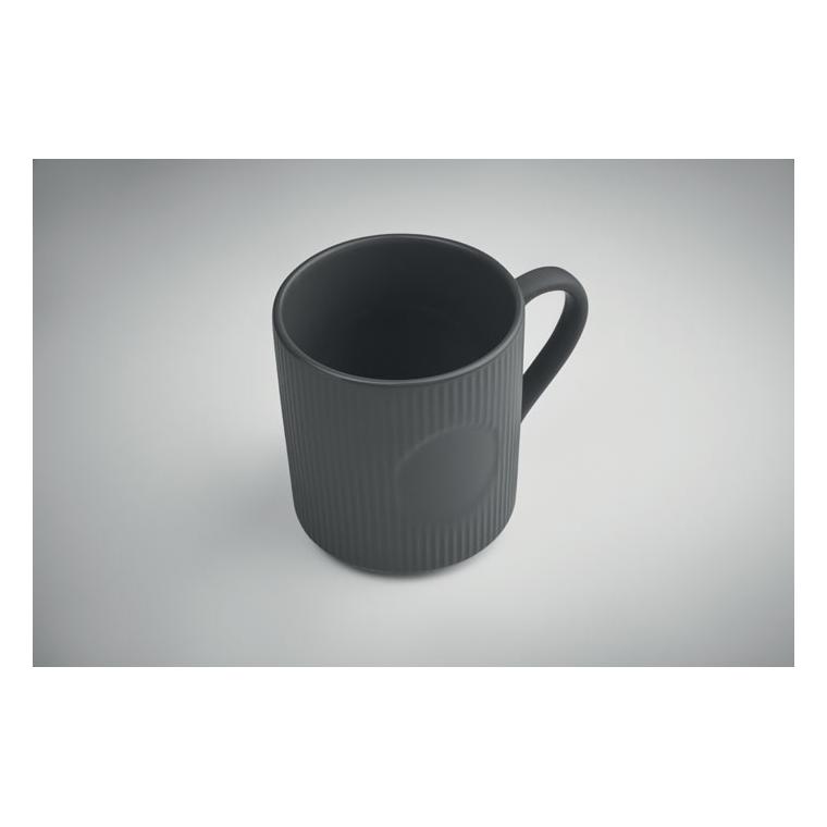 Cană ceramică mată cu nervuri 340 ml RIBMUG Gri închis