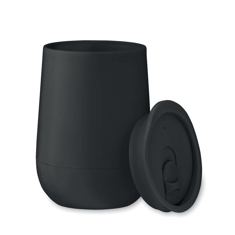 Pahar termo cu perete dublu din polipropilenă GO Negru