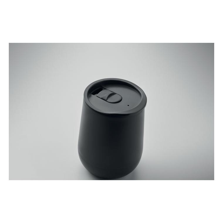 Pahar termo cu perete dublu din polipropilenă GO Negru