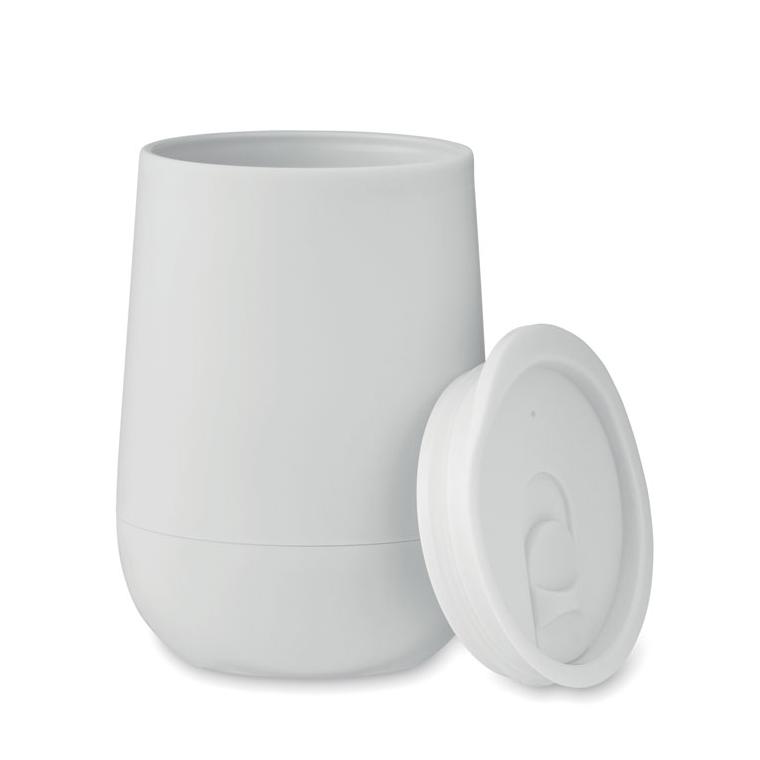 Pahar termo cu perete dublu din polipropilenă GO Alb