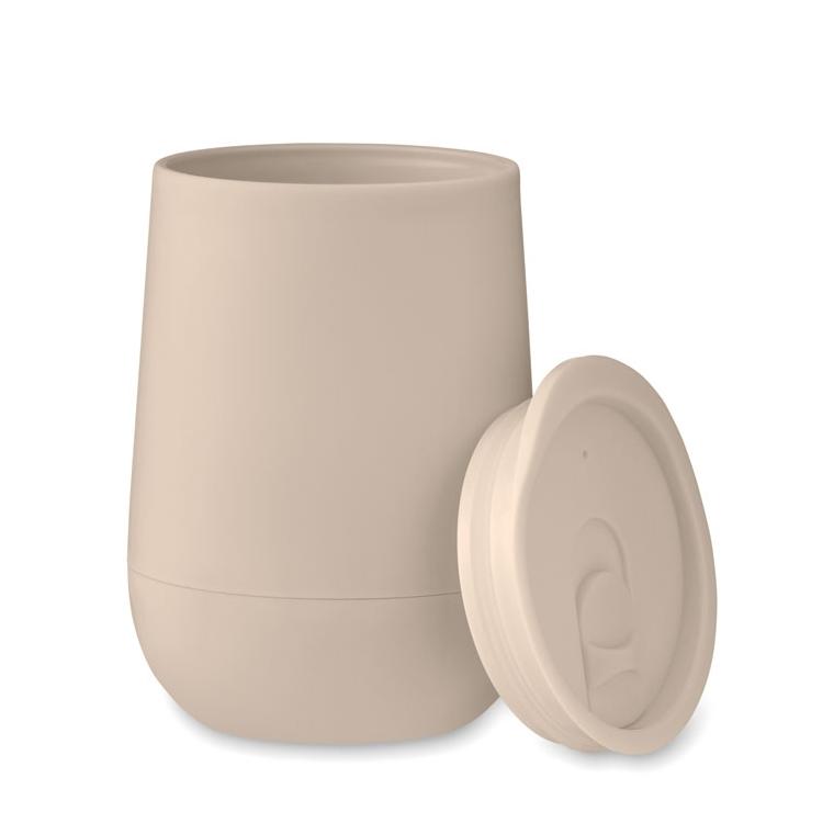 Pahar termo cu perete dublu din polipropilenă GO Bej