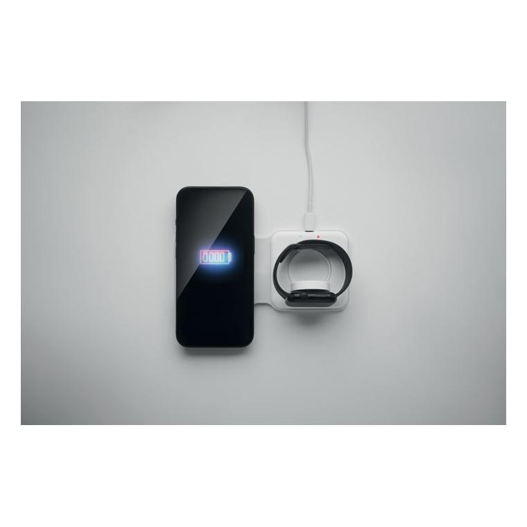 Încărcător pliabil 2 în 1 15W FLIP Alb