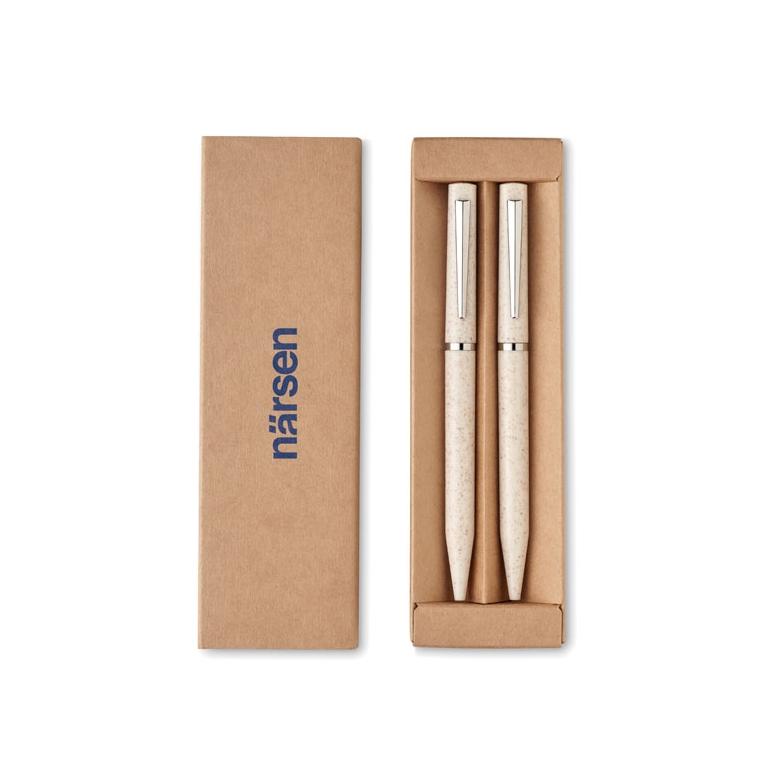 Set pixuri din paie de grâu/ABS PEAT Bej