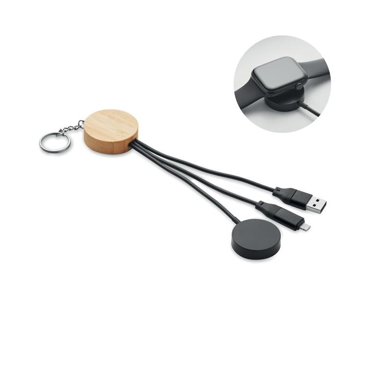 Breloc cu cablu 4 în 1 60W BULE Negru