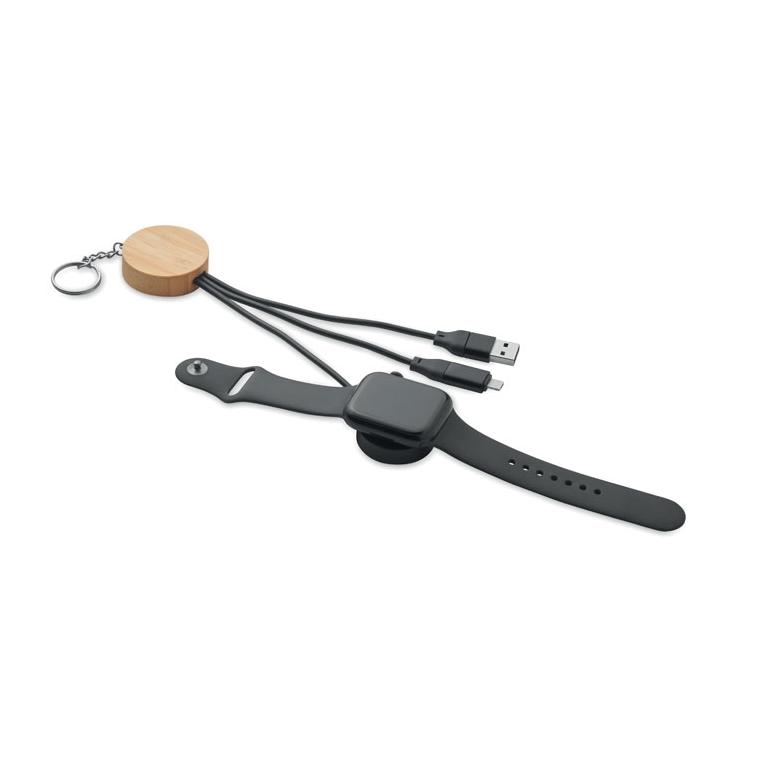 Breloc cu cablu 4 în 1 60W BULE Negru