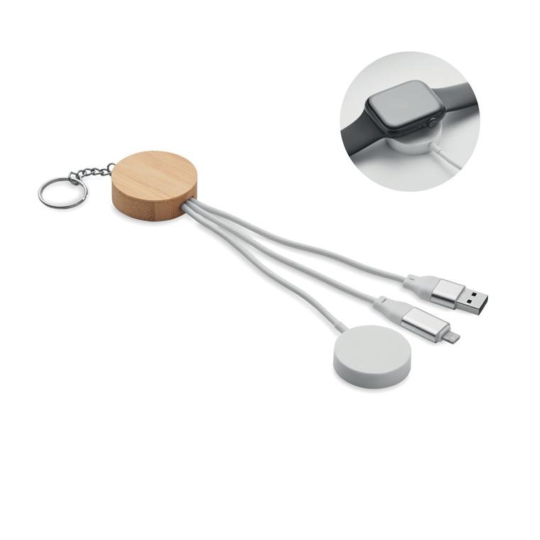 Breloc cu cablu 4 în 1 60W BULE Alb