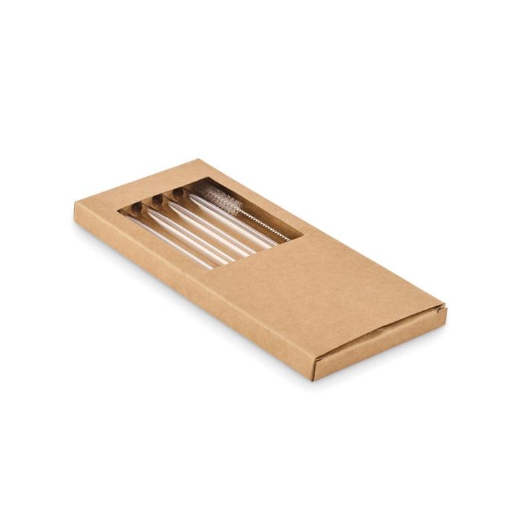 4 paie din sticlă reutilizabile GLAW Natur