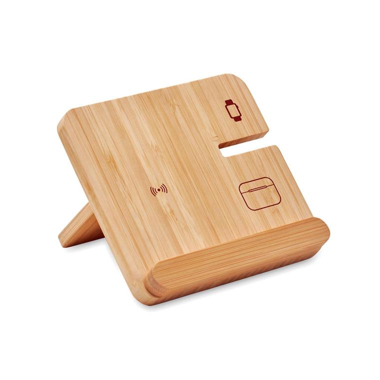 Încărcător wireless 3 în 1 15W BOOGAR Natur