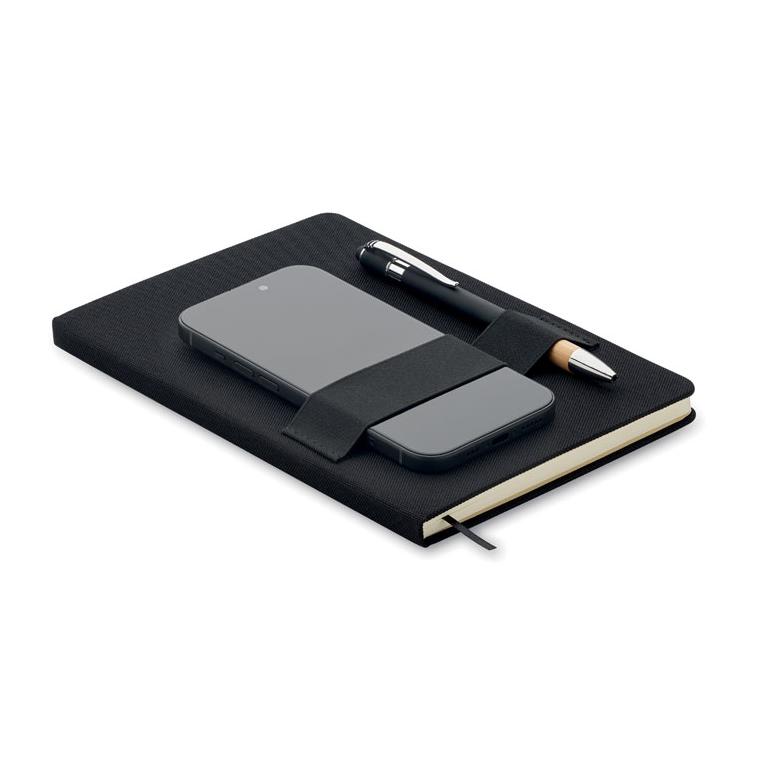 Notebook A5 RPET cu pix NOTA Negru