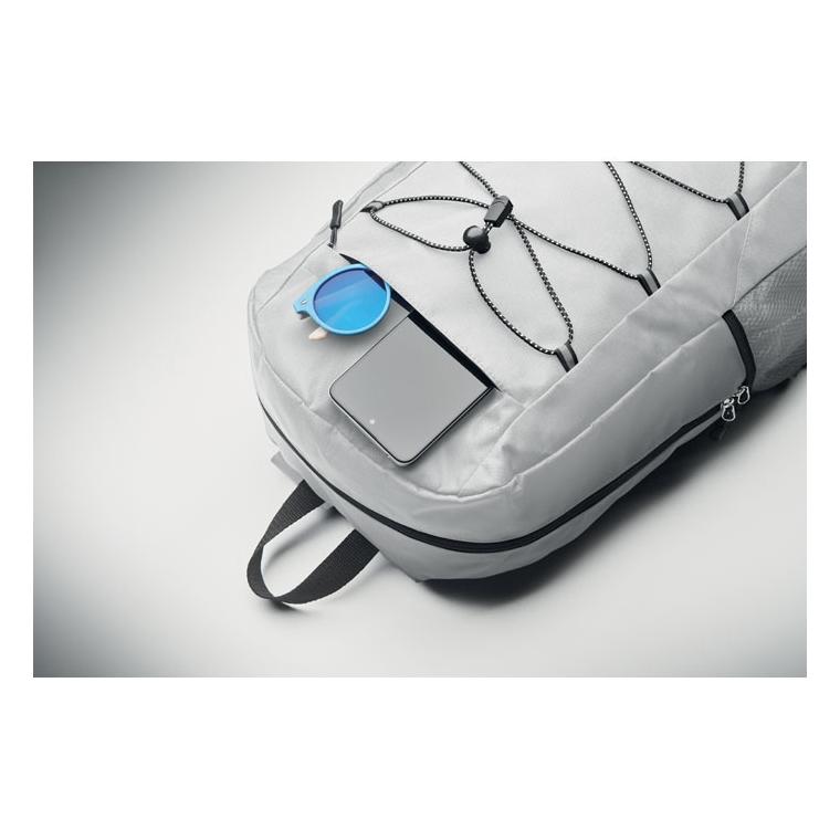 Rucsac din poliester 600D RPET HIGE Alb