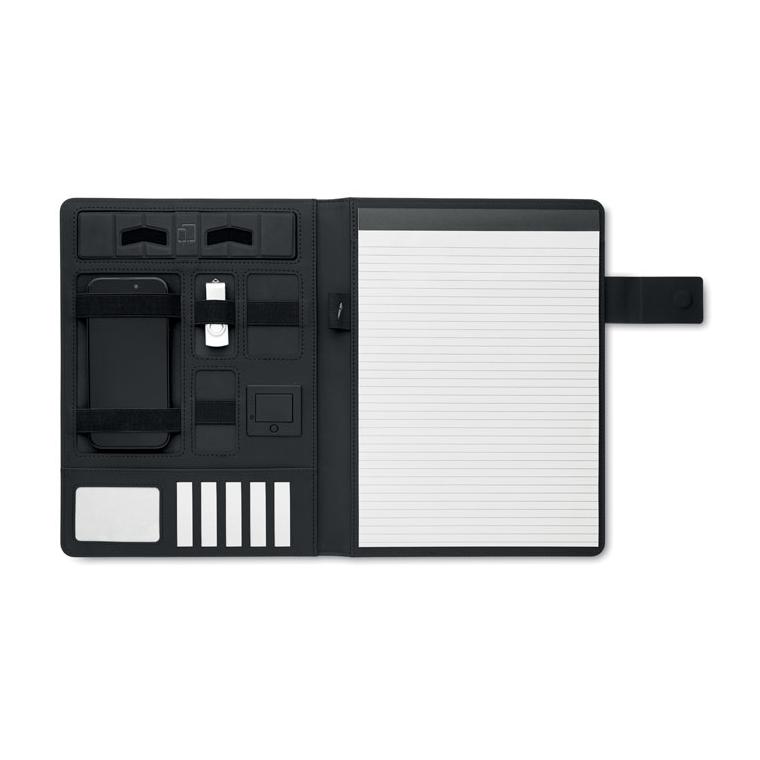 Mapă A4 cu încărcător wireless BURGUS Negru